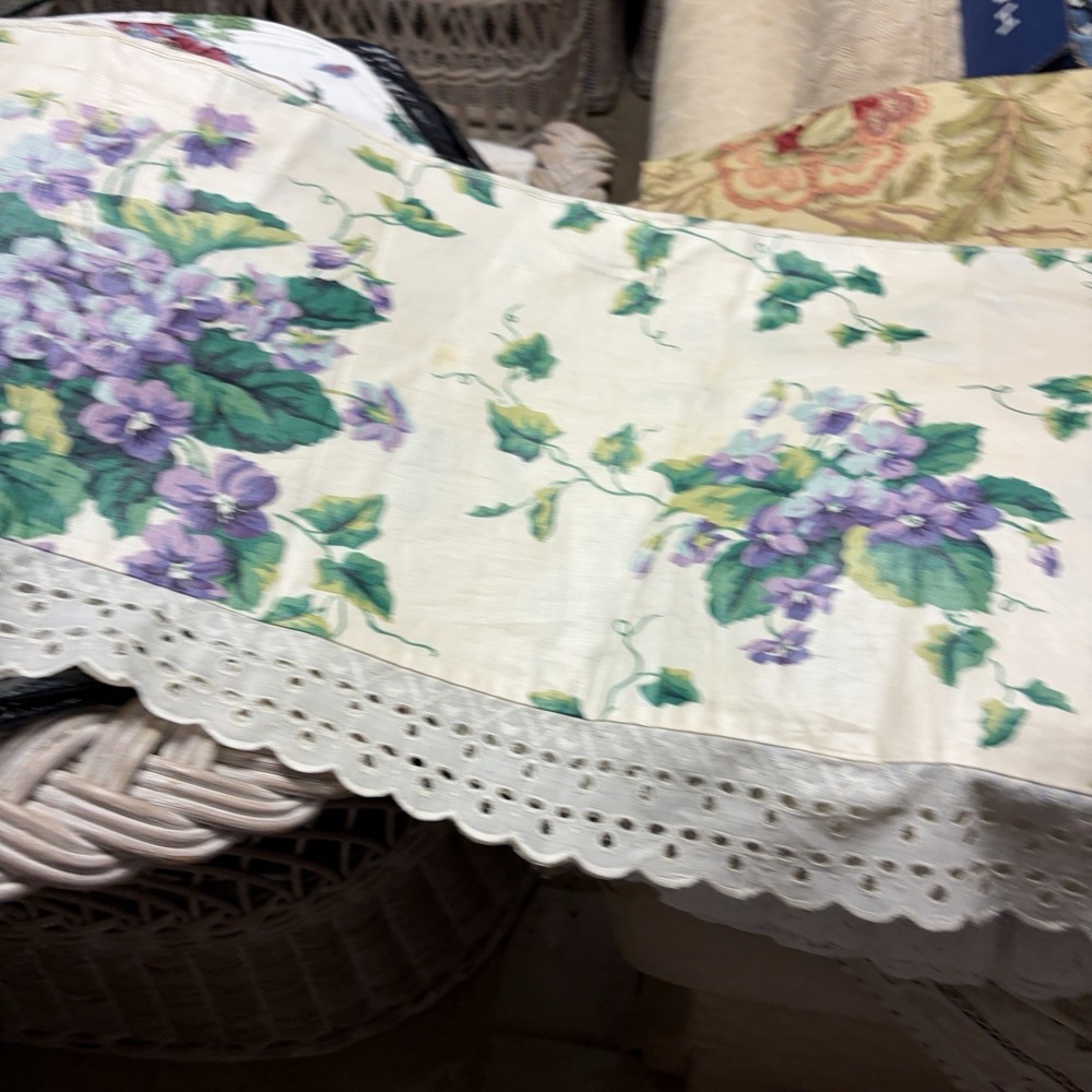 Waverly Purple Violet Ivory Cottage Lot 3 Custom Floral Window Valances Various